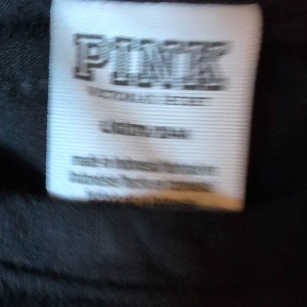 PINK Victoria's Secret Women' Black Tee with Pink Logo - Picture 2 of 3